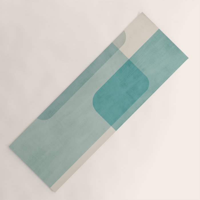 Light Blue Aqua Minimalist Geometric Artwork Yoga Mat Gallery Image 1