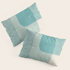 Light Blue Aqua Minimalist Geometric Artwork Pillow Sham Gallery Image 3