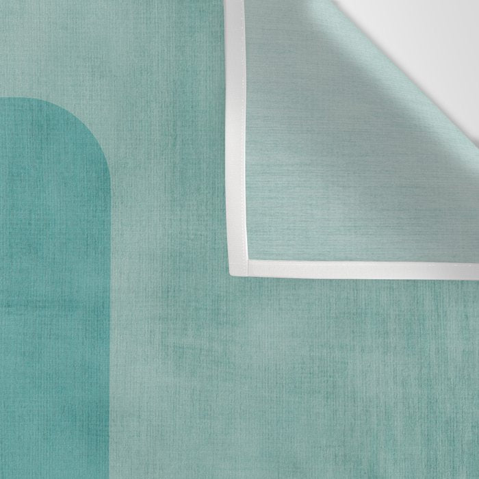 Light Blue Aqua Minimalist Geometric Artwork Wall Tapestry Gallery Image 3