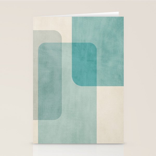 Light Blue Aqua Minimalist Geometric Artwork Stationery Card Gallery Image 1