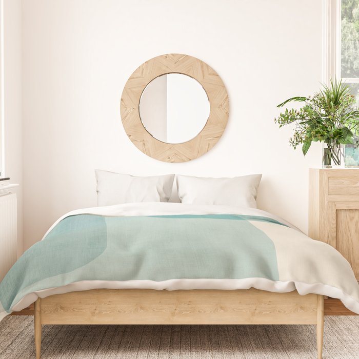 Light Blue Aqua Minimalist Geometric Artwork Duvet Cover Gallery Image 3