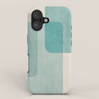 Light Blue Aqua Minimalist Geometric Artwork iPhone Case Gallery Image 1