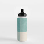 Light Blue Aqua Minimalist Geometric Artwork Water Bottle Gallery Image 2