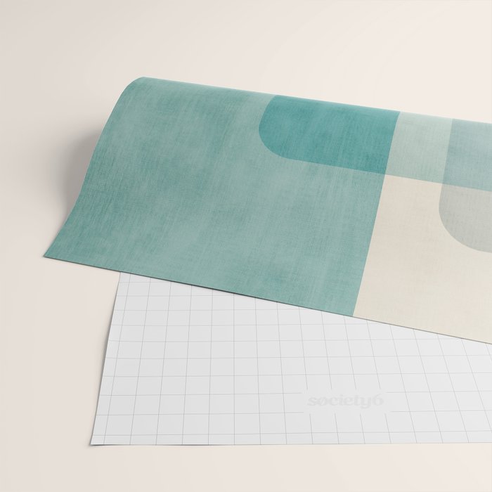 Light Blue Aqua Minimalist Geometric Artwork Wrapping Paper Gallery Image 2