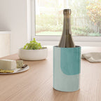 Light Blue Aqua Minimalist Geometric Artwork Wine Chiller Gallery Image 4