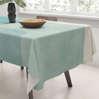 Light Blue Aqua Minimalist Geometric Artwork Tablecloth Gallery Image 3