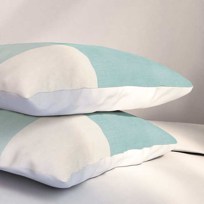 Light Blue Aqua Minimalist Geometric Artwork Pillow Sham Gallery Image 3