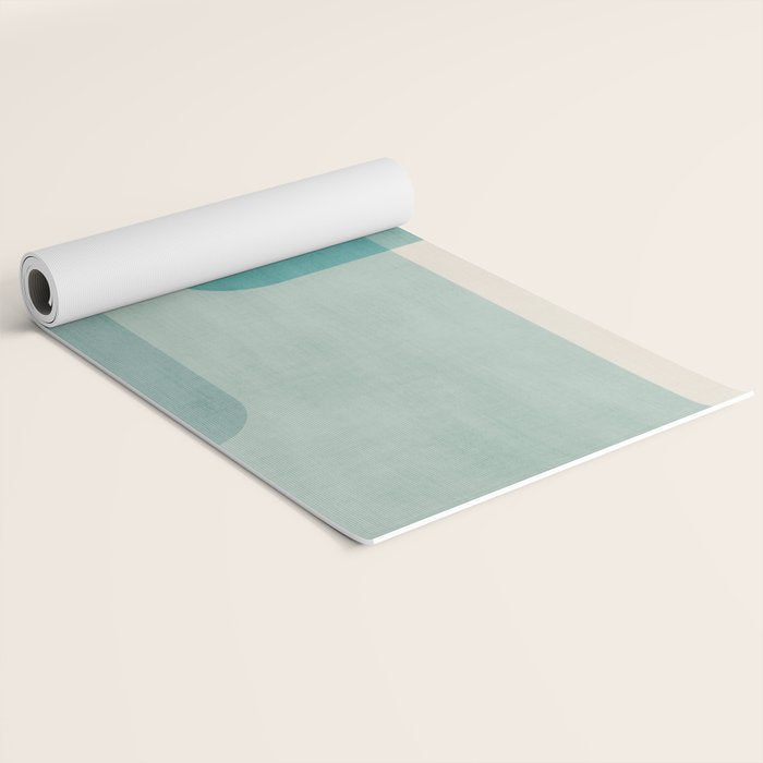 Light Blue Aqua Minimalist Geometric Artwork Yoga Mat Gallery Image 2