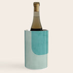 Light Blue Aqua Minimalist Geometric Artwork Wine Chiller Gallery Image 1