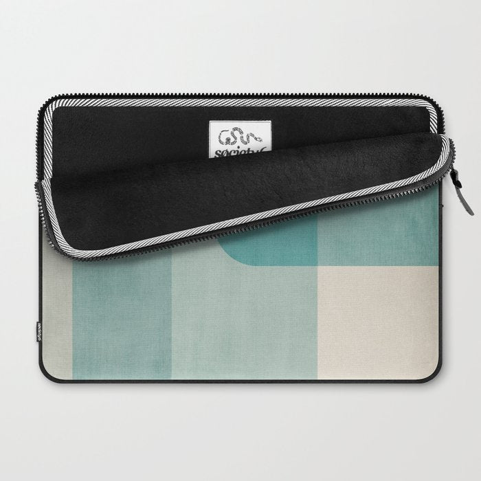 Light Blue Aqua Minimalist Geometric Artwork Laptop Sleeve Gallery Image 2