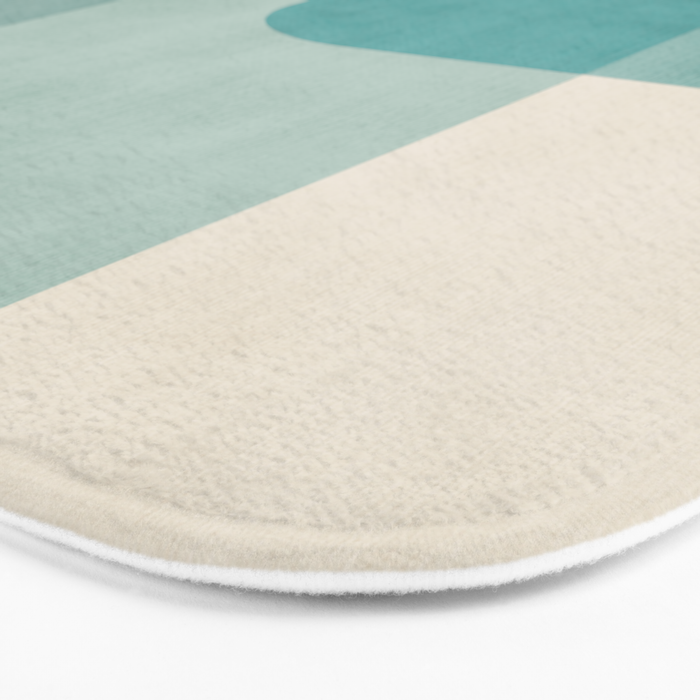 Light Blue Aqua Minimalist Geometric Artwork Bath Mat Gallery Image 3