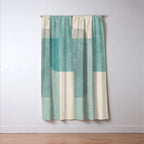 Light Blue Aqua Minimalist Geometric Artwork Window Curtain Gallery Image 3