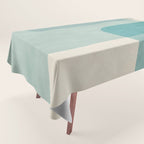 Light Blue Aqua Minimalist Geometric Artwork Tablecloth Gallery Image 1