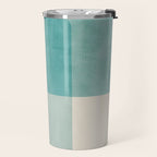 Light Blue Aqua Minimalist Geometric Artwork Travel Mug Gallery Image 2
