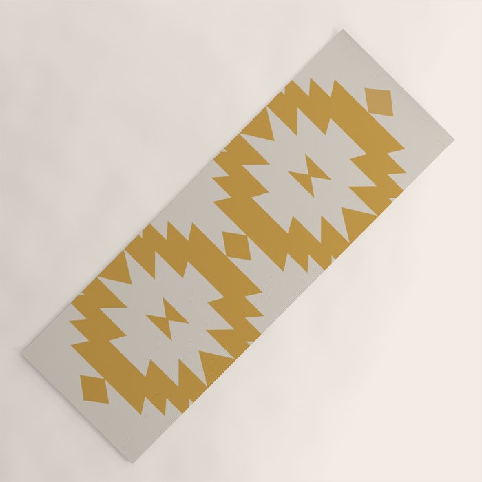 Southwestern Minimalism - Golden Yellow Neutral Beige Yoga Mat Gallery Image 1