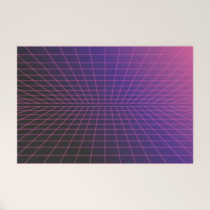 Outrun Grid / 80s Retro Welcome Mat Gallery Image 1
