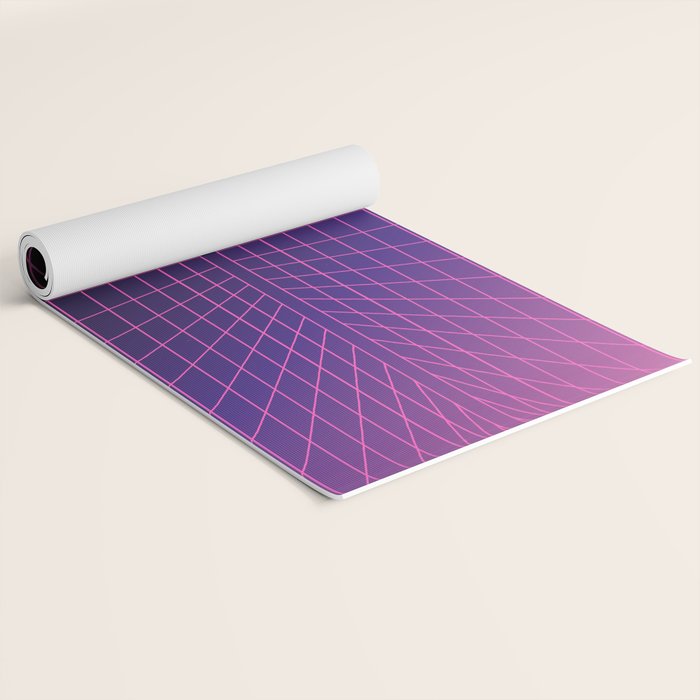 Outrun Grid / 80s Retro Yoga Mat Gallery Image 2