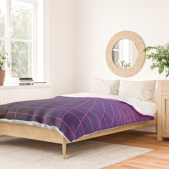 Outrun Grid / 80s Retro Duvet Cover Gallery Image 2