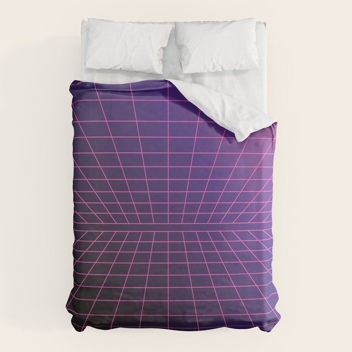 Outrun Grid / 80s Retro Duvet Cover Gallery Image 6