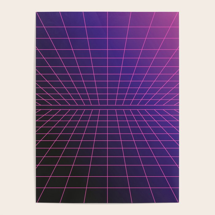 Outrun Grid / 80s Retro Poster Gallery Image 1