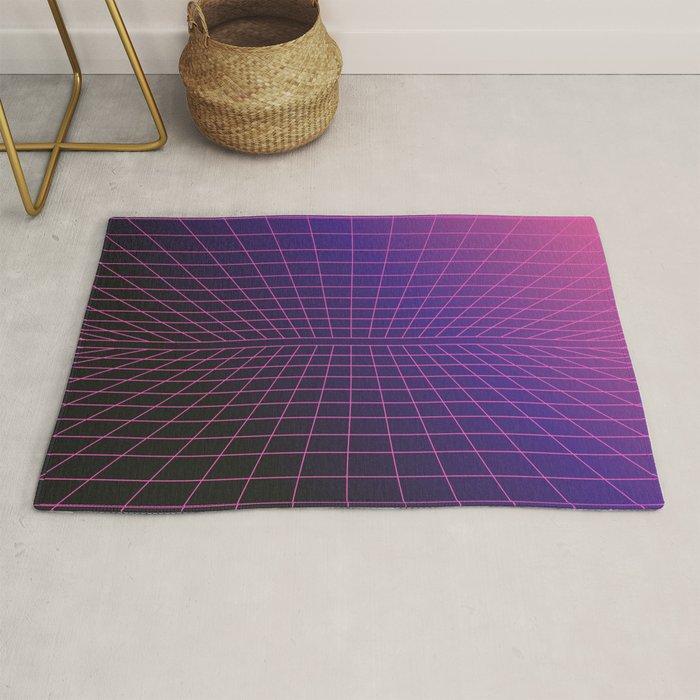 Outrun Grid / 80s Retro Rug Gallery Image 1