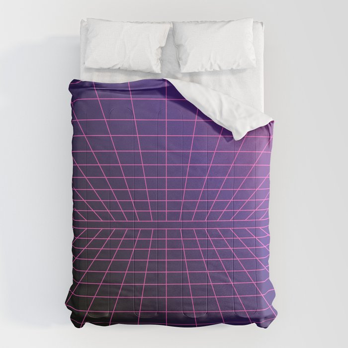 Outrun Grid / 80s Retro Comforter Gallery Image 6