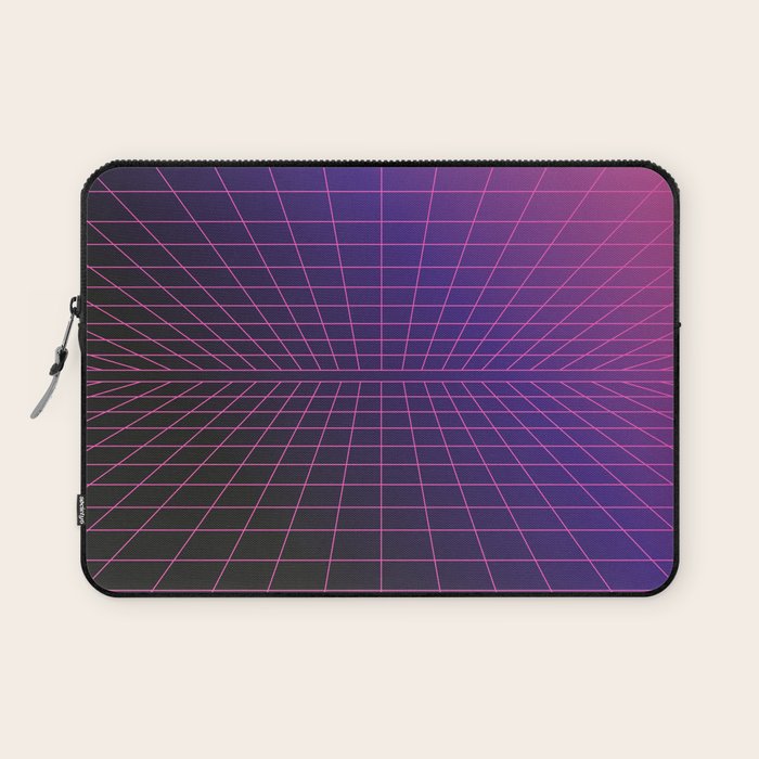 Outrun Grid / 80s Retro Laptop Sleeve Gallery Image 1