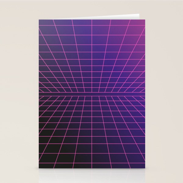 Outrun Grid / 80s Retro Stationery Card Gallery Image 2
