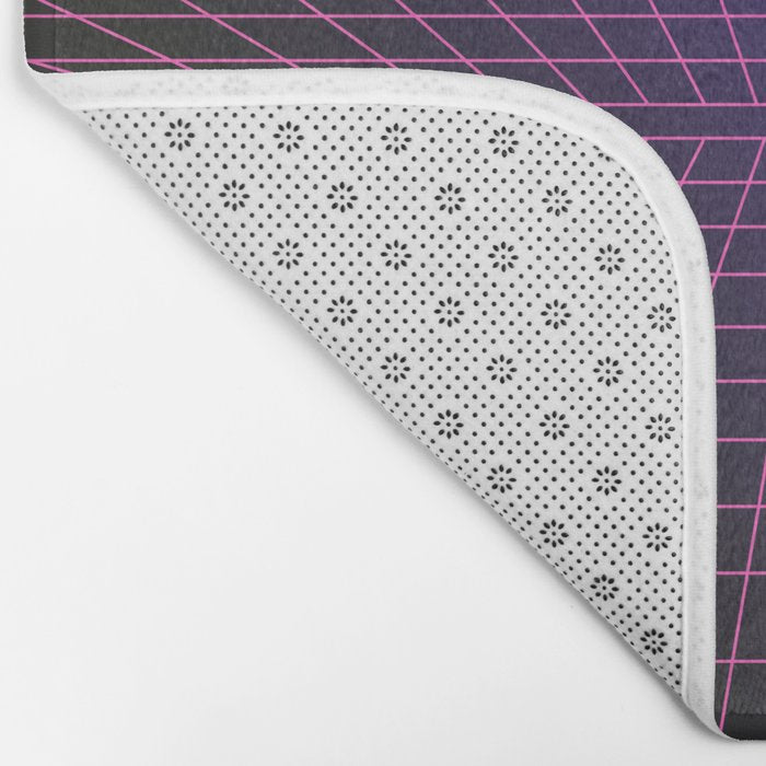 Outrun Grid / 80s Retro Bath Mat Gallery Image 2