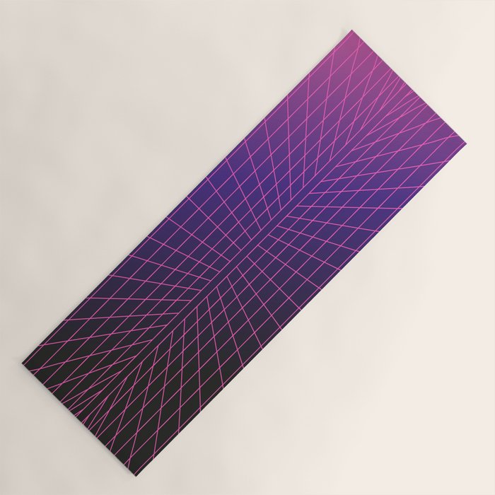 Outrun Grid / 80s Retro Yoga Mat Gallery Image 1
