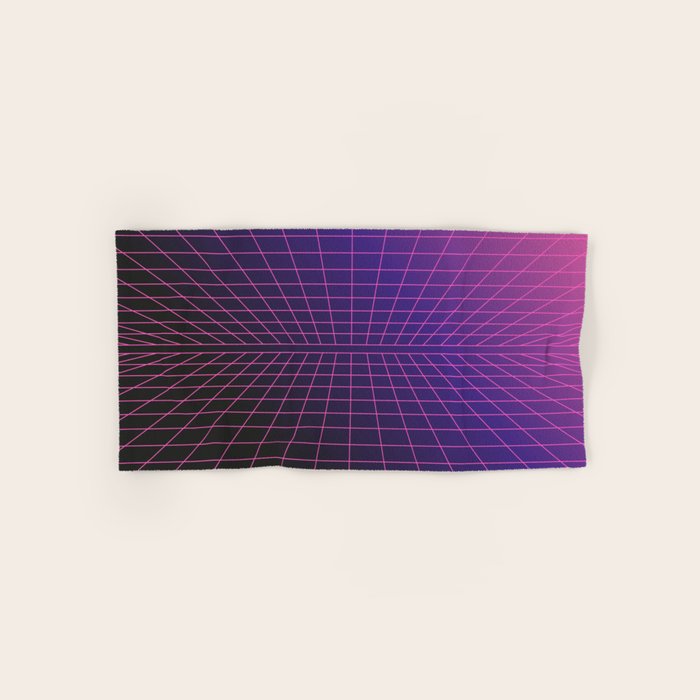 Outrun Grid / 80s Retro Bath Towel Gallery Image 1