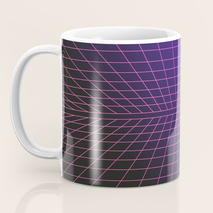 Outrun Grid / 80s Retro Coffee Mug Gallery Image 3