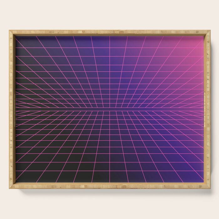 Outrun Grid / 80s Retro Serving Tray Gallery Image 1