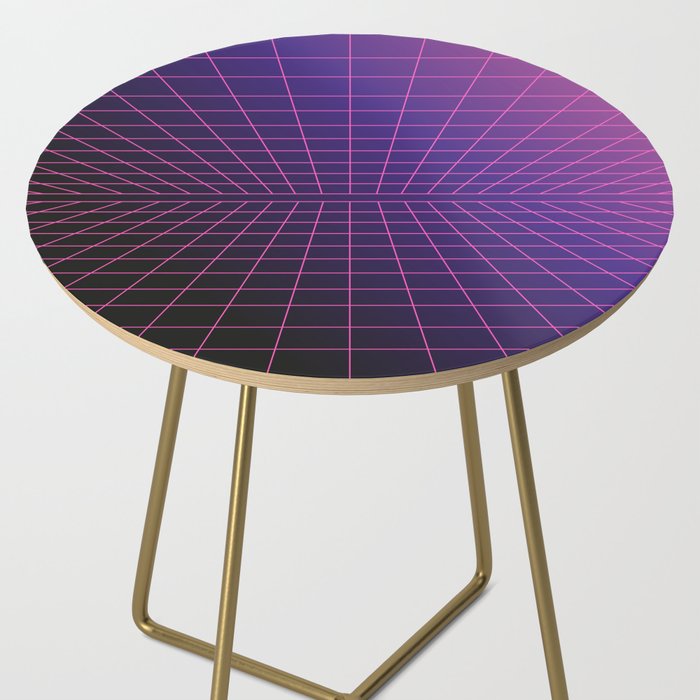 Outrun Grid / 80s Retro Side Table Gallery Image 2
