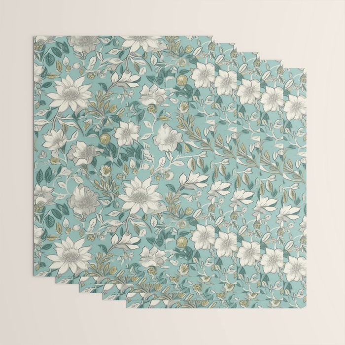 Elegant Vintage Floral Pattern Wrapping Paper Gallery Image 3