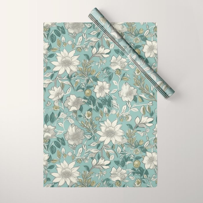 Elegant Vintage Floral Pattern Wrapping Paper Gallery Image 1