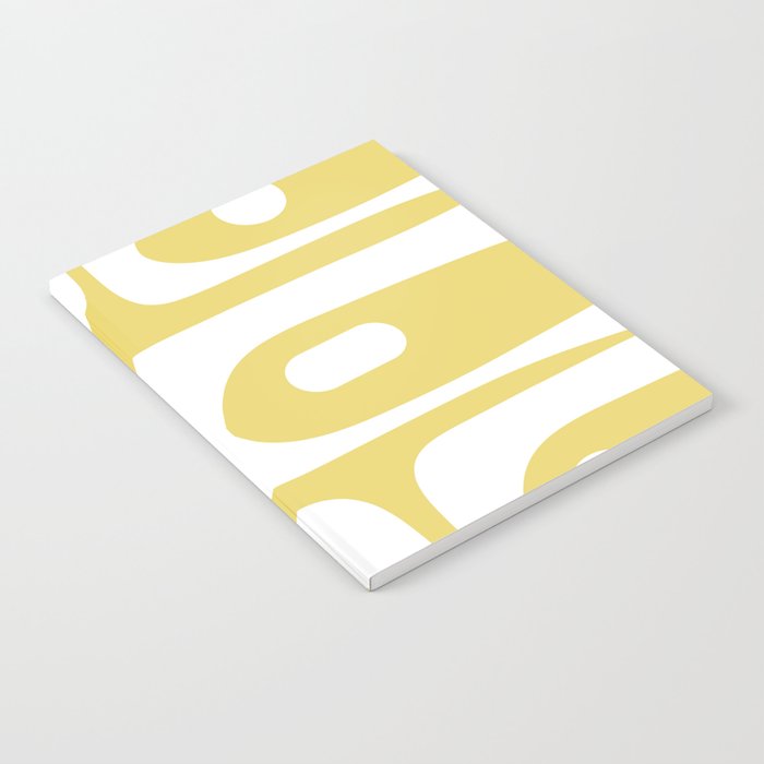 Piquet Mid Century Modern Abstract Pattern in Retro Yellow and White Notebook Gallery Image 1