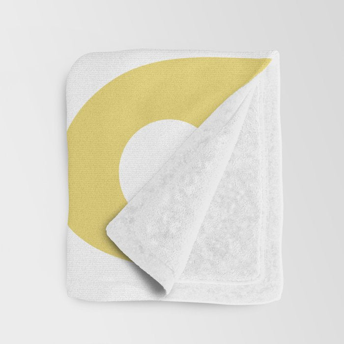 Piquet Mid Century Modern Abstract Pattern in Retro Yellow and White Throw Blanket Gallery Image 3