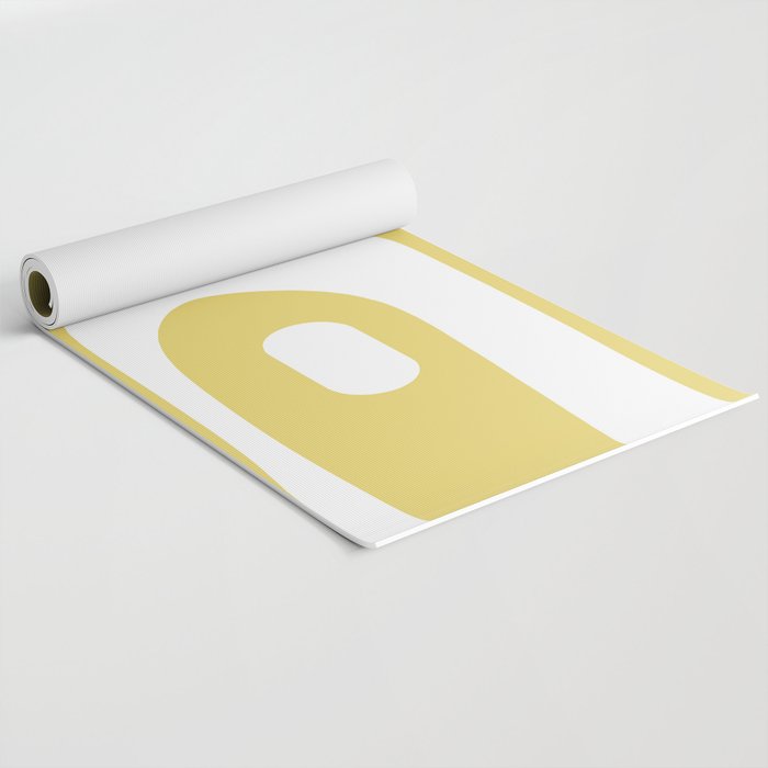 Piquet Mid Century Modern Abstract Pattern in Retro Yellow and White Yoga Mat Gallery Image 2
