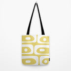 Piquet Mid Century Modern Abstract Pattern in Retro Yellow and White Tote Bag Gallery Image 2