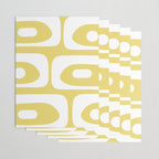 Piquet Mid Century Modern Abstract Pattern in Retro Yellow and White Wrapping Paper Gallery Image 3