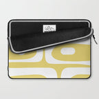 Piquet Mid Century Modern Abstract Pattern in Retro Yellow and White Laptop Sleeve Gallery Image 2