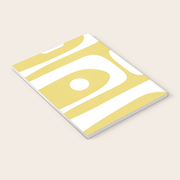 Piquet Mid Century Modern Abstract Pattern in Retro Yellow and White Notebook Gallery Image 3