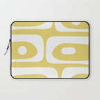 Piquet Mid Century Modern Abstract Pattern in Retro Yellow and White Laptop Sleeve Gallery Image 1