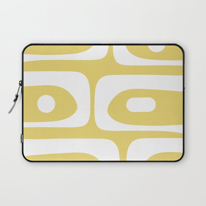 Piquet Mid Century Modern Abstract Pattern in Retro Yellow and White Laptop Sleeve Gallery Image 1