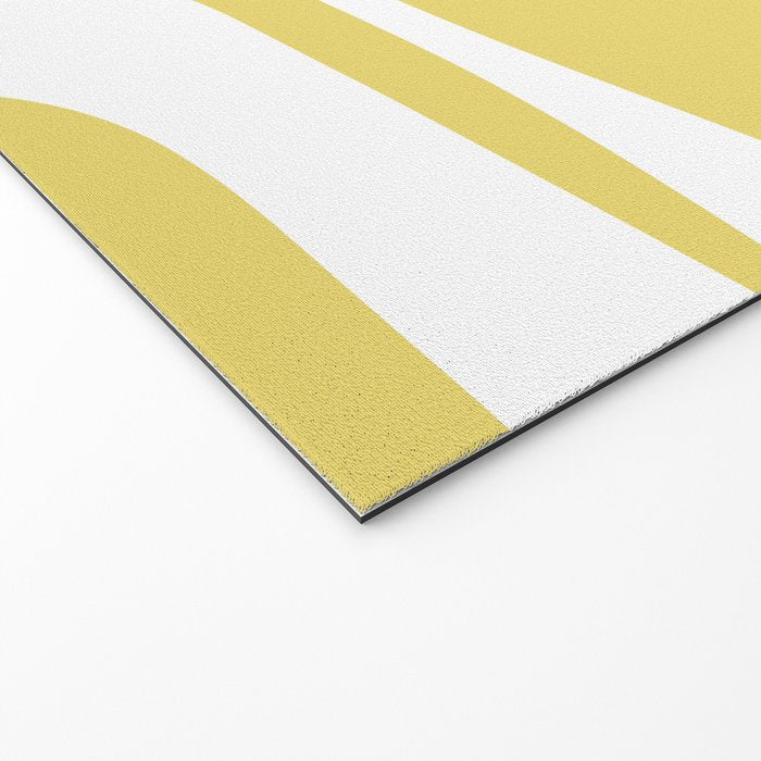 Piquet Mid Century Modern Abstract Pattern in Retro Yellow and White Welcome Mat Gallery Image 2