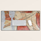 joy - botanical mixed media watercolor abstract Desk Mat Gallery Image 1