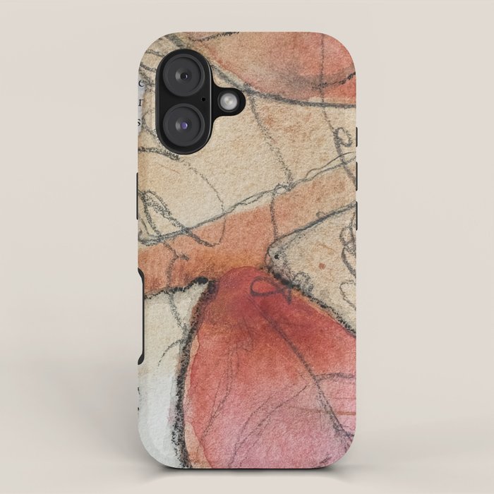 joy - botanical mixed media watercolor abstract iPhone Case Gallery Image 1