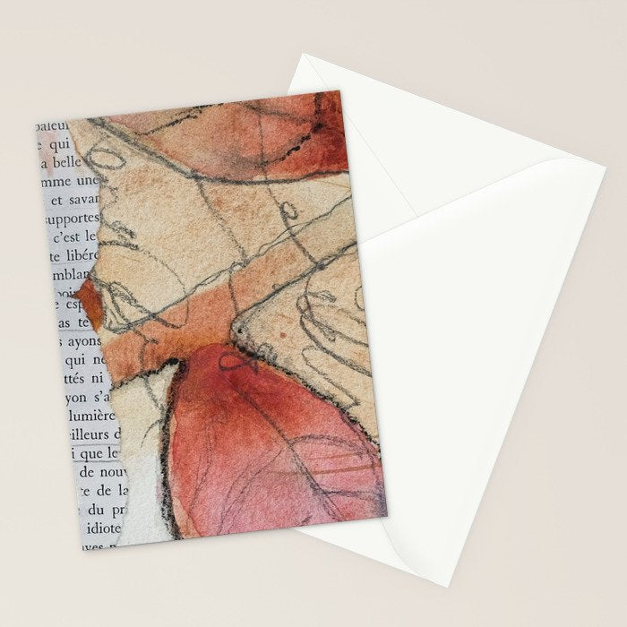 joy - botanical mixed media watercolor abstract Stationery Card Gallery Image 2