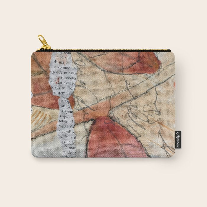 joy - botanical mixed media watercolor abstract Carry All Pouch Gallery Image 1